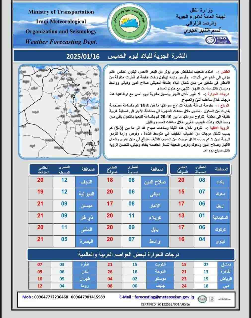 طقس العراق 